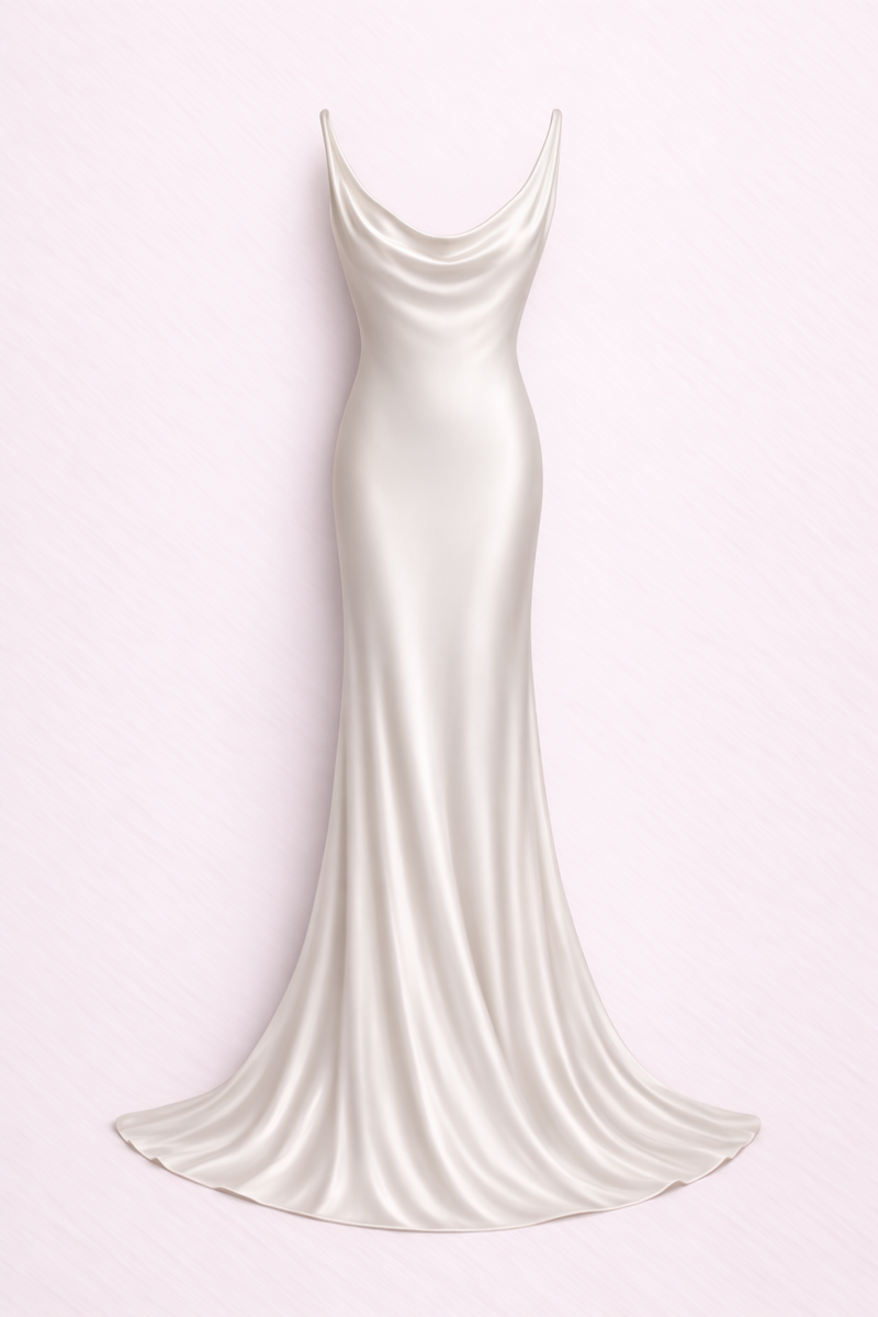 Carolyn Bessette-Kennedy inspired bias-cut slip gown with cowl neckline & back by Galit Levi
