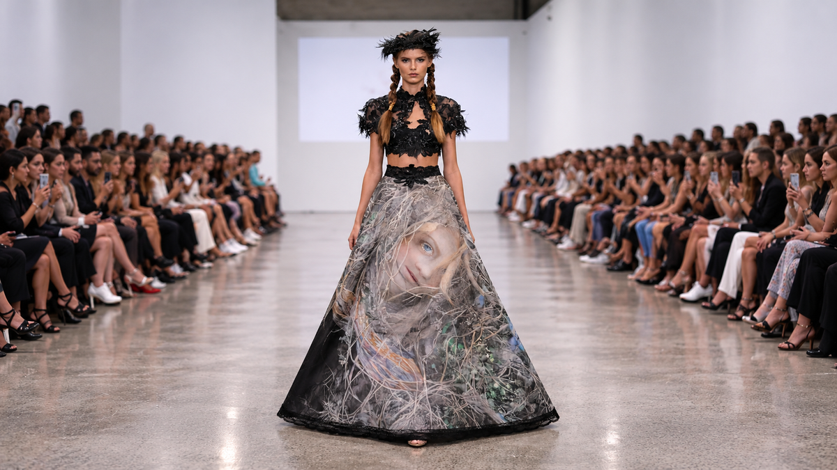 Yigal Ozeri x Galit Levi wearable art on the runway