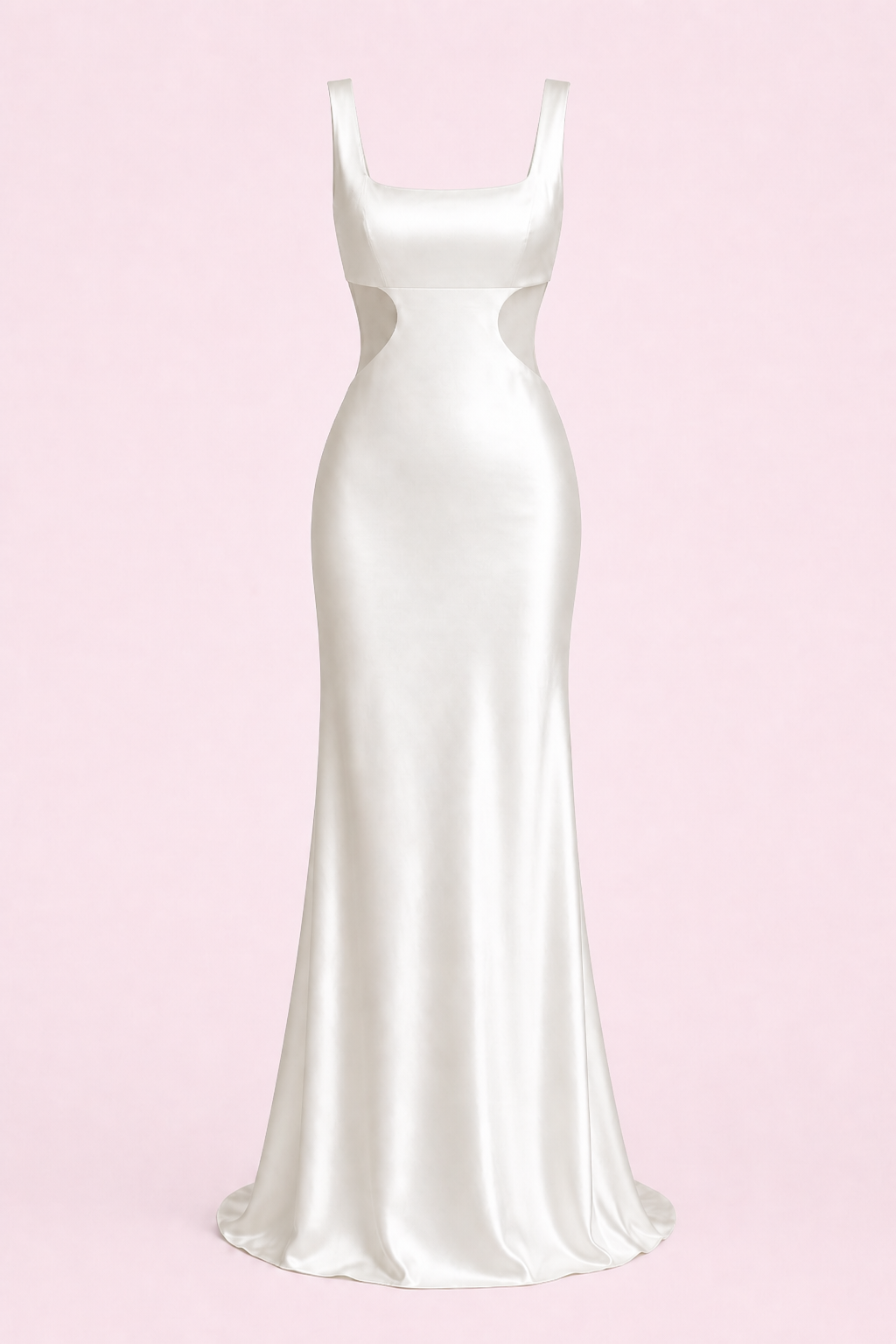 RARE 1996 MINIMALIST BRIDAL GOWN WITH OPEN SIDES