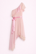 AUTHENTIC VINTAGE BLUSH OMBRÉ ONE SHOULDER DRESS
