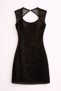 BEADED OPEN BACK MINI DRESS