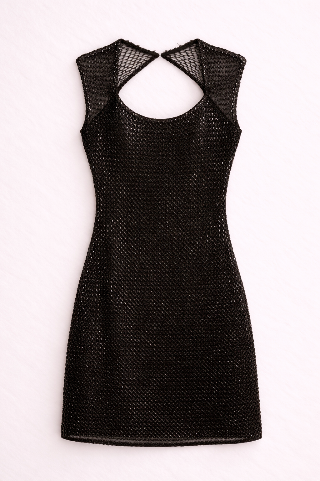 BEADED OPEN BACK MINI DRESS