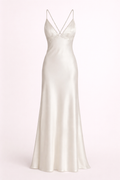 VINTAGE  BIAS-CUT SLIP GOWN WITH LACE APPLIQUE