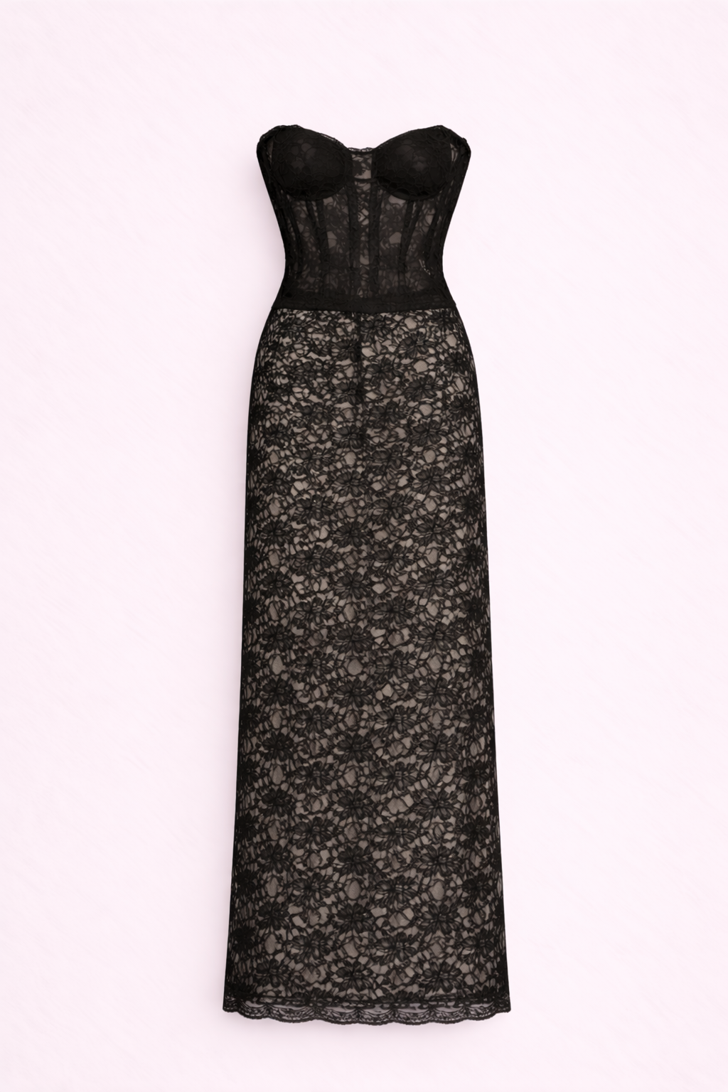 STRAPLES LACE CORSET DRESS