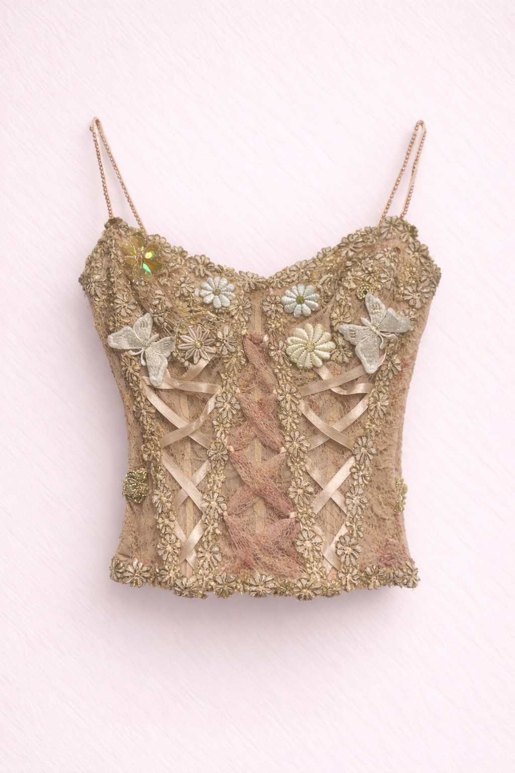 CARRIE BRADSHOW GARDEN VINTAGE COUTURE LACE CORSET AND SKIRT SET