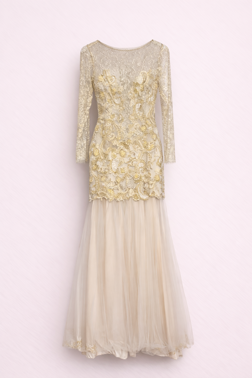 BUTTER YELOW LACE GOWN