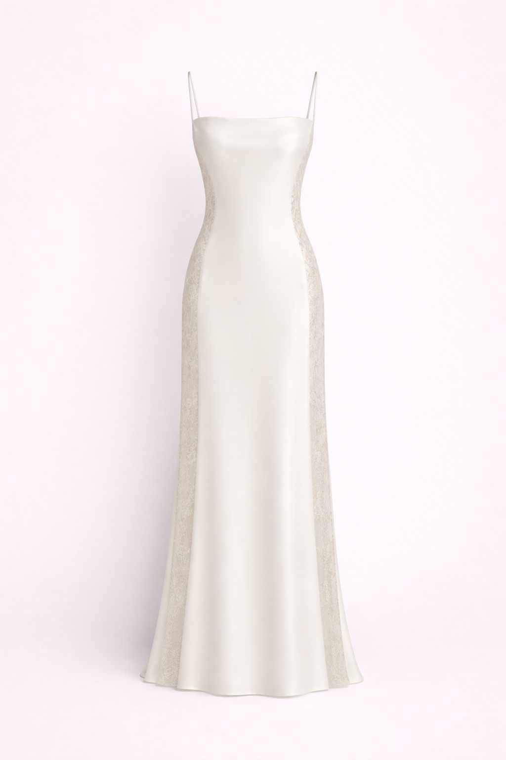 RARE 1996 MINIMALIST BRIDAL GOWN WITH SHEER SEXY OPEN SIDES