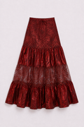 THE LACE BURGUNDY SKIRT - VINTAGE COUTURE