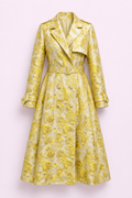 LONG SUN FLORAL BROCADE COAT