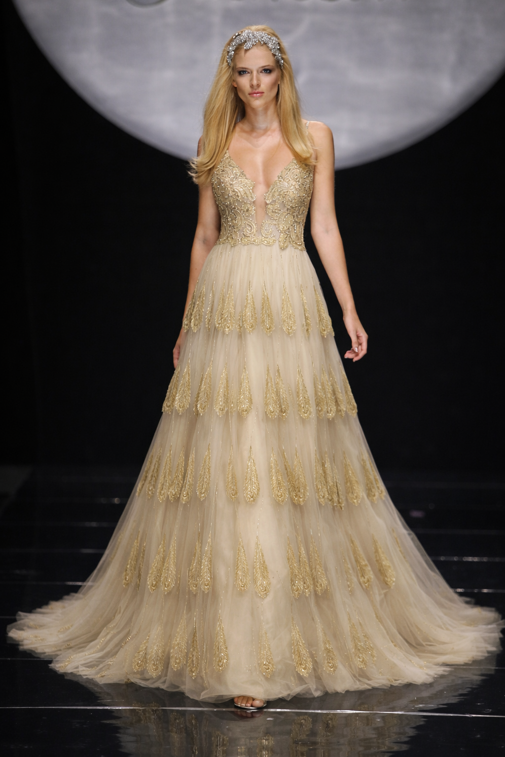 GOLDEN GODDESS ICONIC BOHO FEATHER GOWN