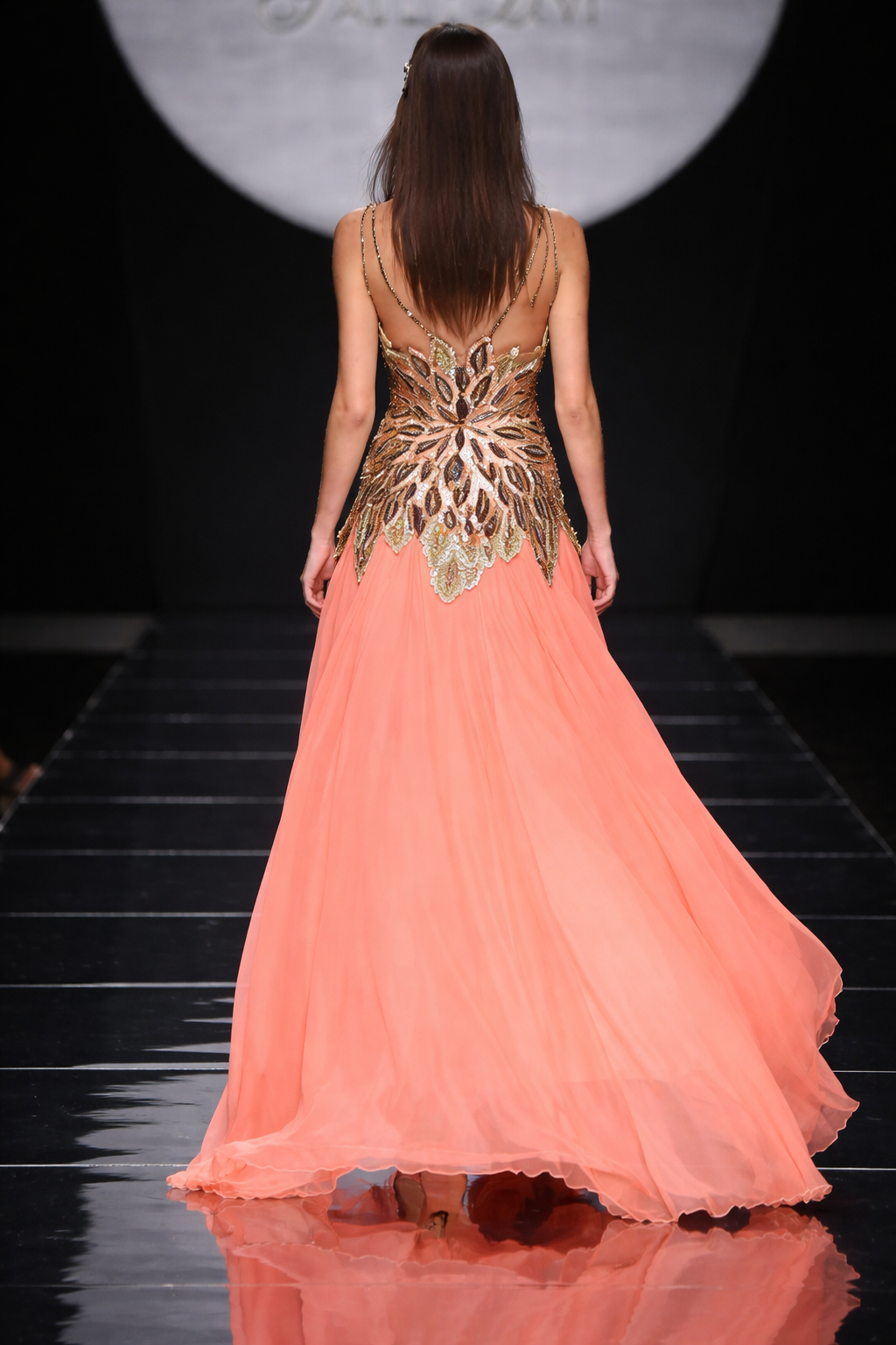 LEAVES BEADED FIRE ICONIC LONG DRESS