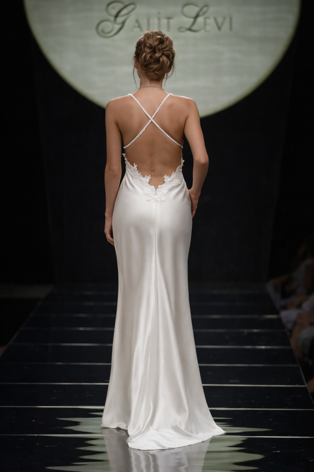 VINTAGE  BIAS-CUT SLIP GOWN WITH LACE APPLIQUE