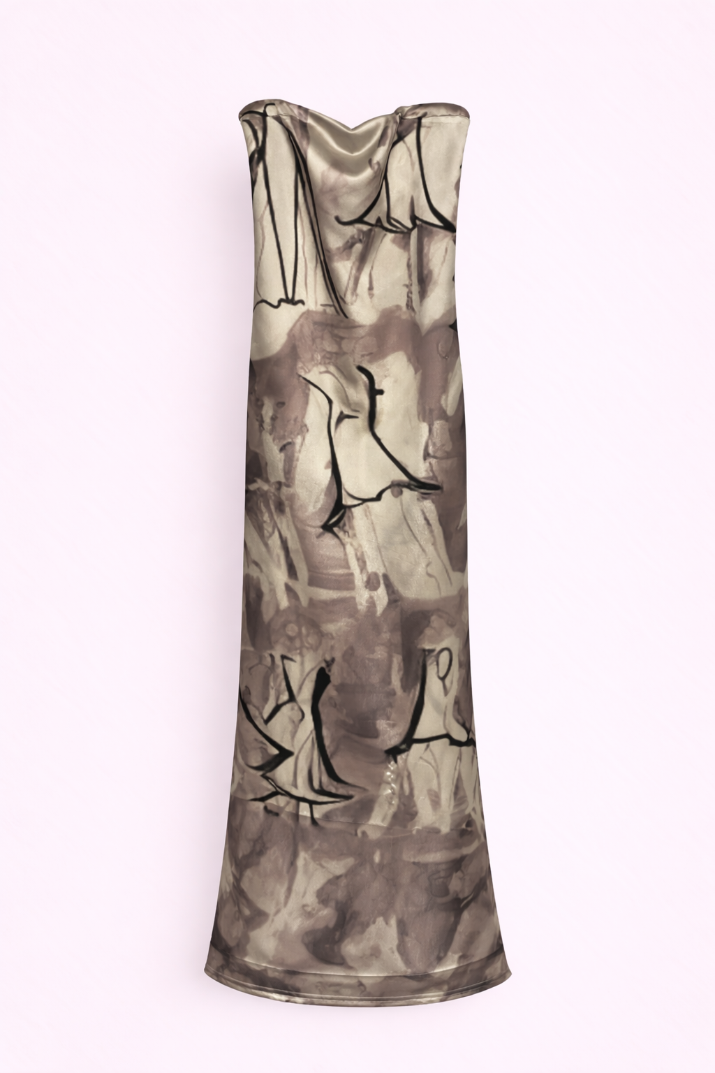 MY SKETCH - LONG STRAPLESS DRESS