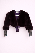 BOW FAIR BOLERO WITH HALF LACE SLEEVES