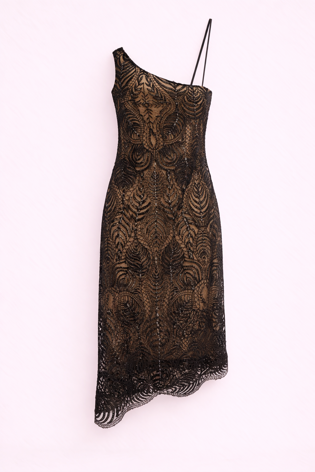 A SYMMETRIC GUIPURE LACE DRESS