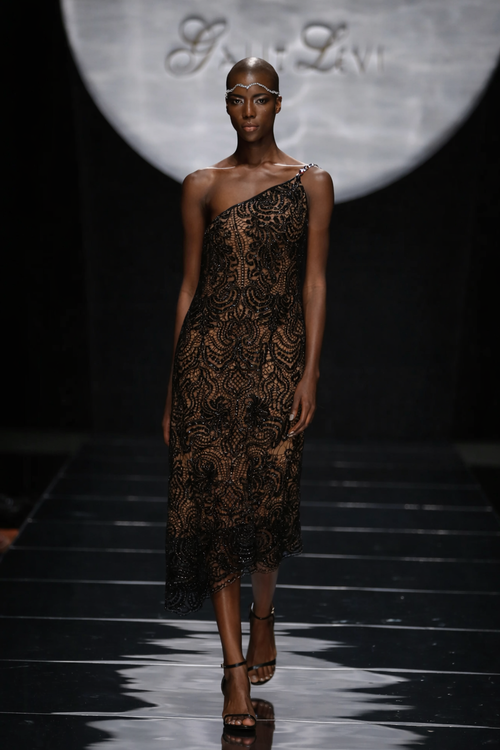 A SYMMETRIC GUIPURE LACE DRESS