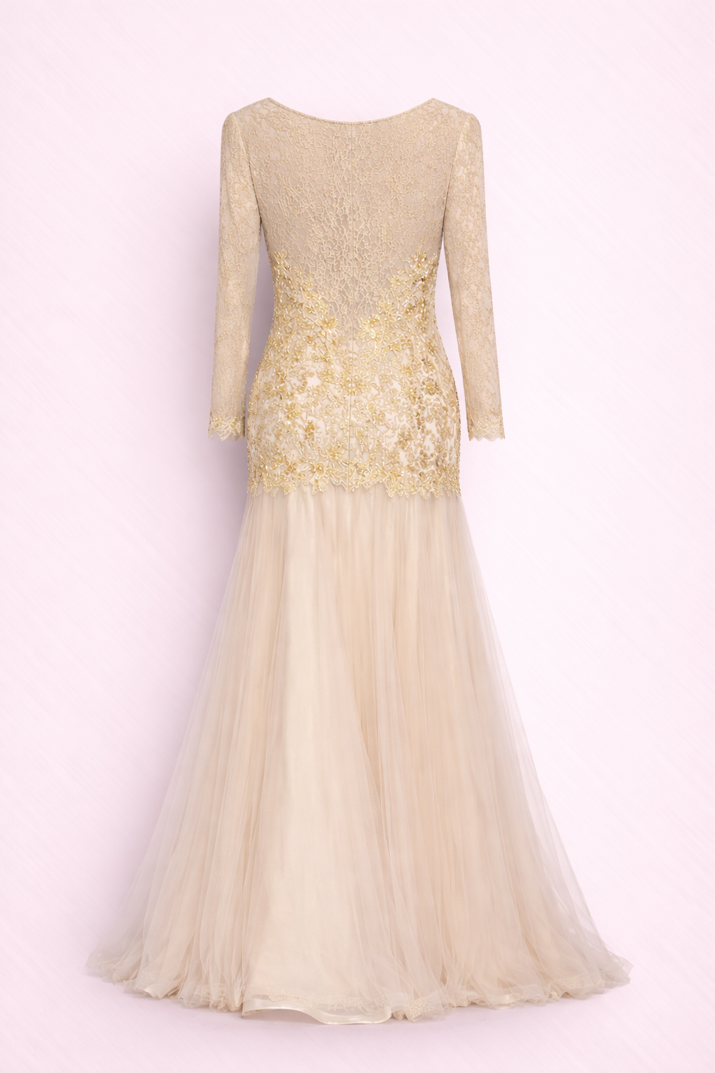 BUTTER YELOW LACE GOWN
