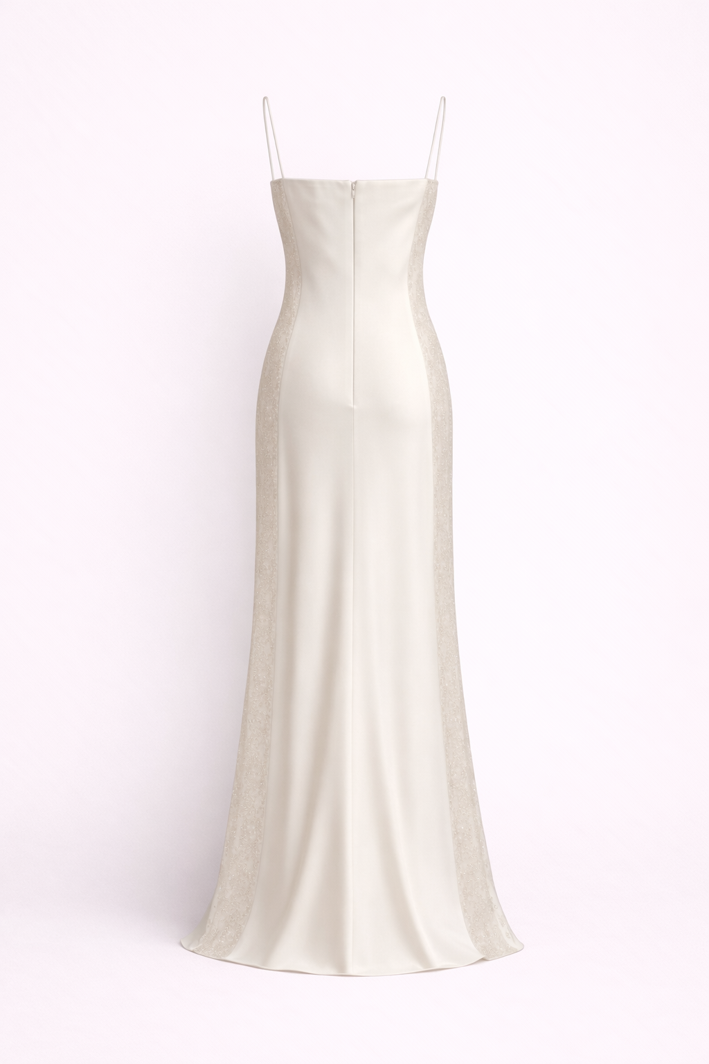 RARE 1996 MINIMALIST BRIDAL GOWN WITH SHEER SEXY OPEN SIDES