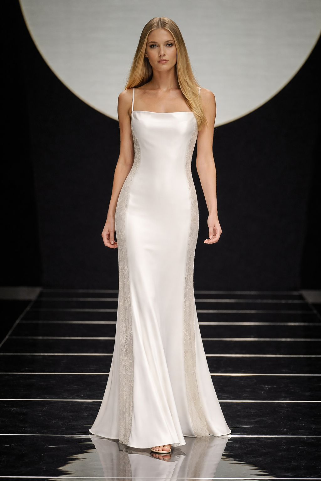 RARE 1996 MINIMALIST BRIDAL GOWN WITH SHEER SEXY OPEN SIDES