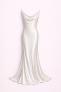 CAROLYN BESSETTE-KENNEDY INSPIRED BIAS-CUT SLIP GOWN WITH COWL NECKLINE