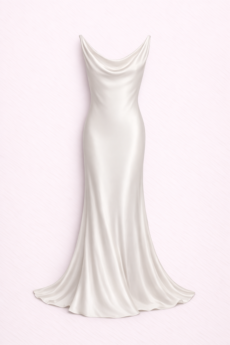 Carolyn Bessette-Kennedy inspired bias-cut slip gown with cowl neckline by Galit Levi