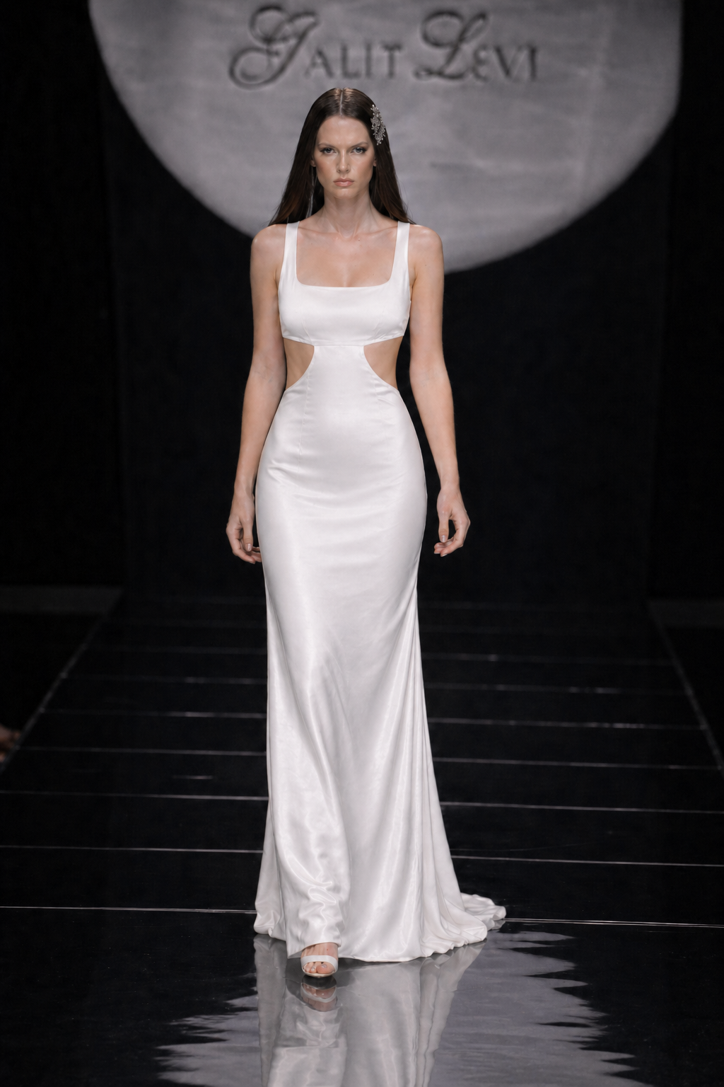 RARE 1996 MINIMALIST BRIDAL GOWN WITH OPEN SIDES