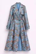 LONG SKY FLORAL BROCADE COAT