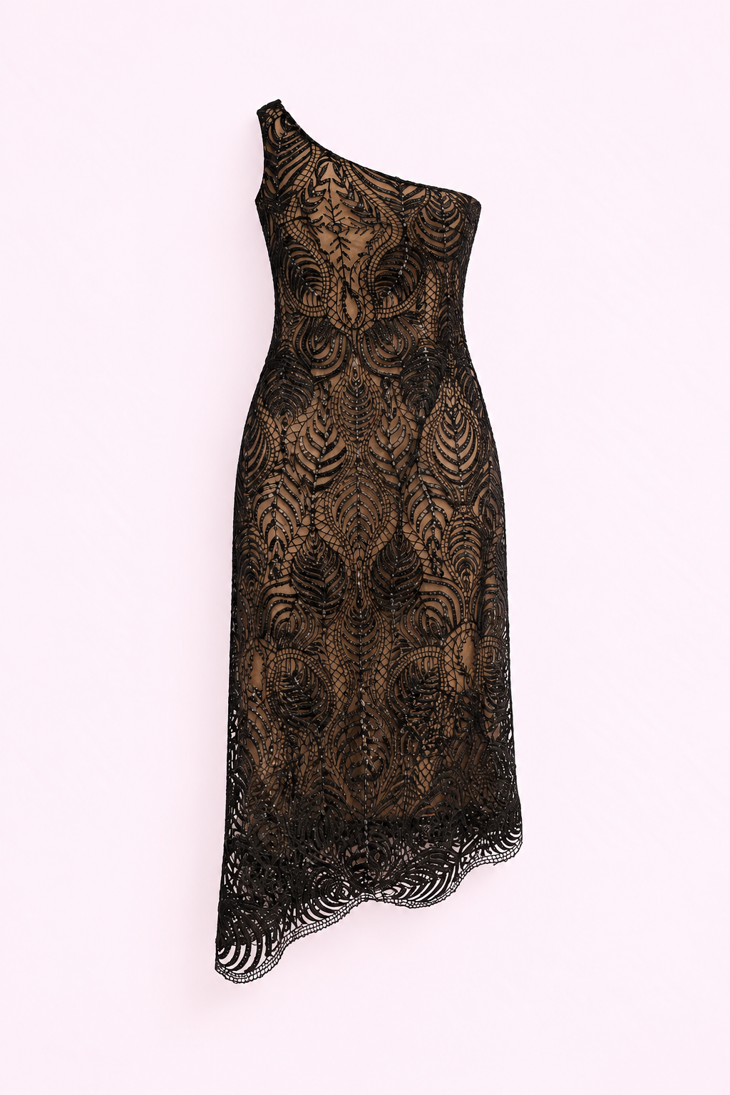 Asymmetric guipure lace dress by Galit Levi