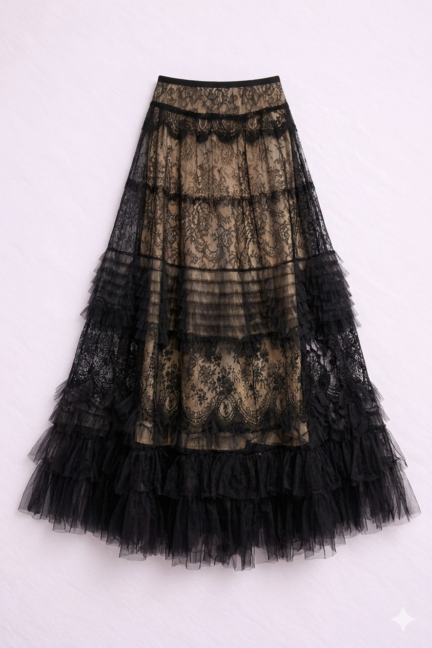 THE BLACK SWAN SKIRT - VINTAGE COUTURE