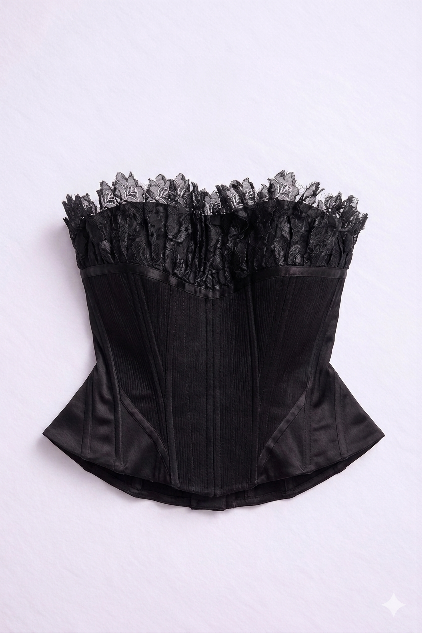 THE BLACK SWAN VINTAGE CORSET TOP