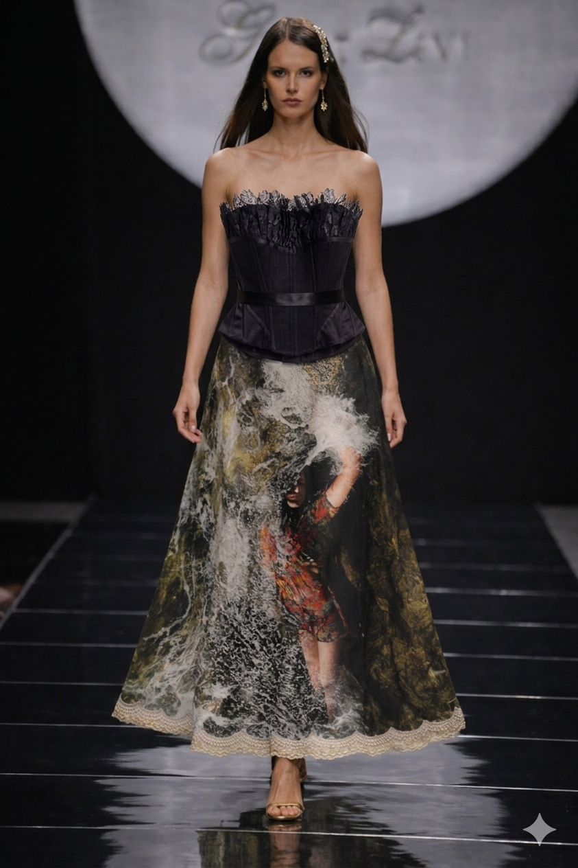 THE BLACK SWAN VINTAGE CORSET TOP