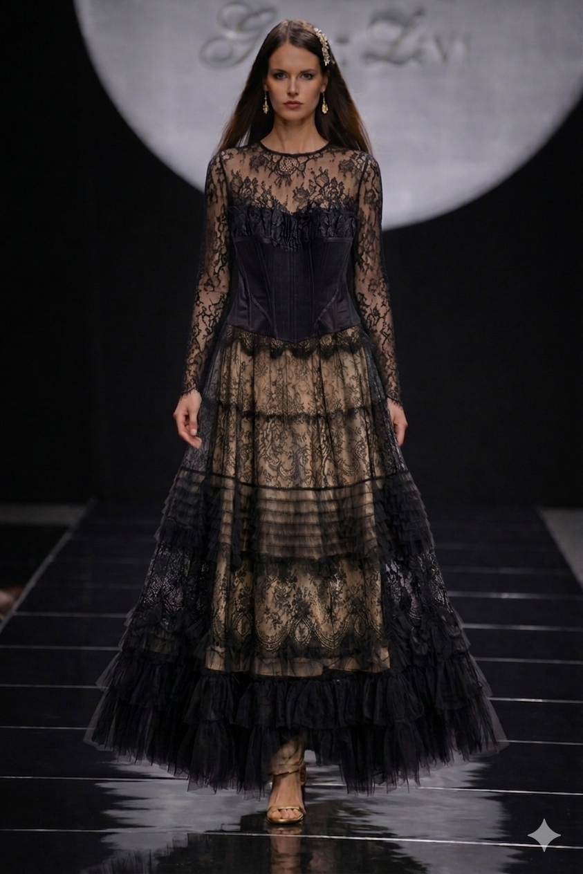 THE BLACK SWAN VINTAGE CORSET TOP